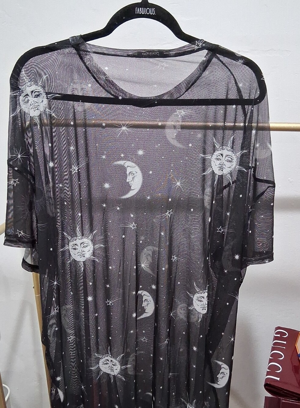 Sheer Black Celestial Mesh Cover-Up